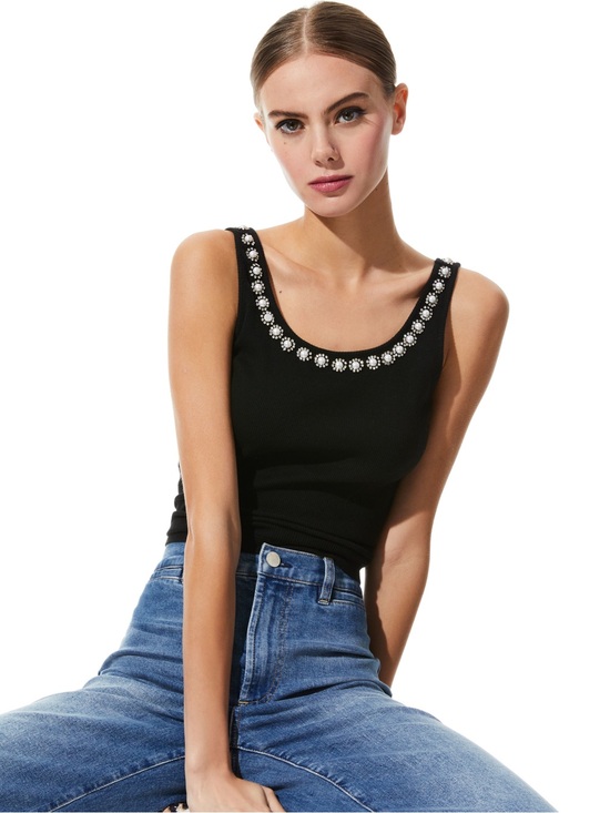 Alice + Olivia Tops - NWT Alice + Olivia Kori Embellished Rib Tank